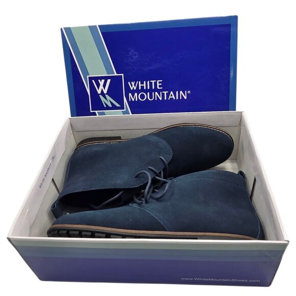 White Mountain Women Auburn Lace Up Ankle Boots Navy Blue 10M Casual All Seasons - Picture 4 of 16